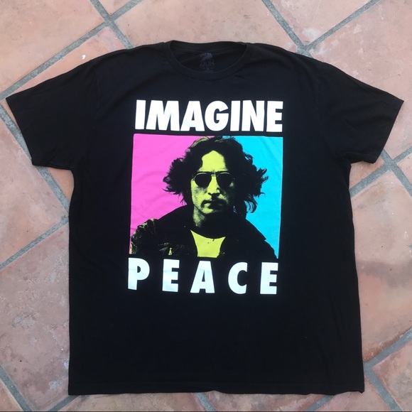 The Beatles Tops - John Lennon Imagine Peace Graphic Tee